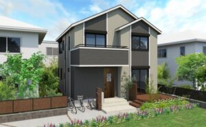 旗竿地に建った住宅